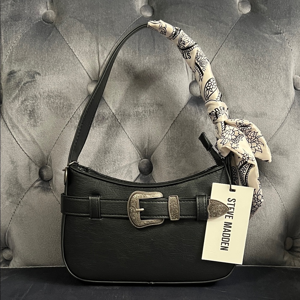 Steve Madden Western Black Borlanna Shoulder Bag